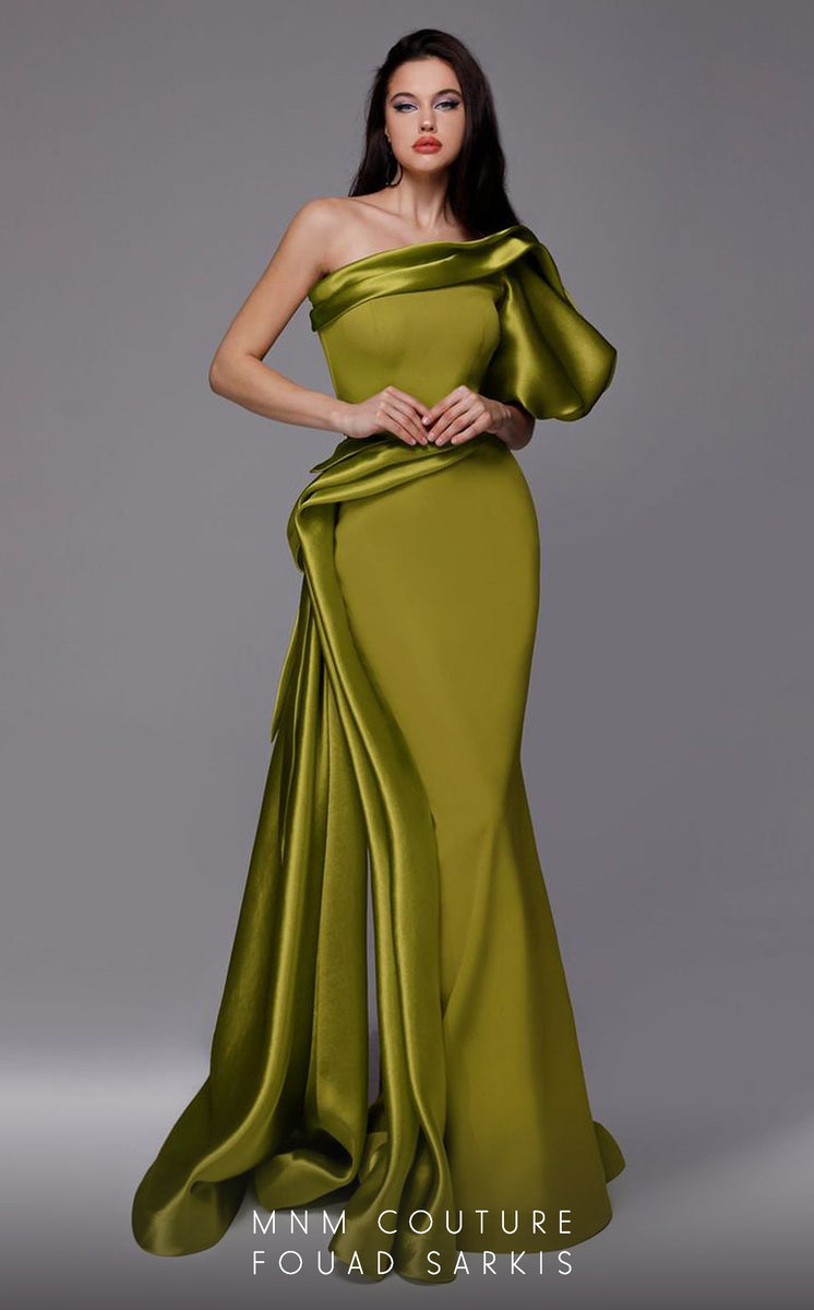 green emerald velvet dress Fouad Sarkis 2821 – Elegance Rentals